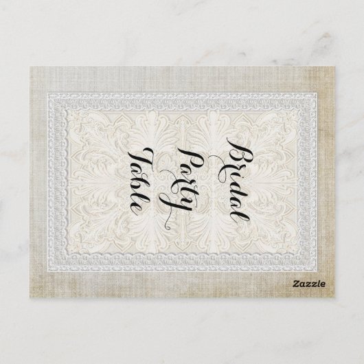 Rustic Lace w Aged  Linen Country EleganceM Briefkaart (Achterkant)