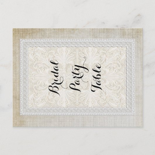 Rustic Lace w Aged  Linen Country EleganceM Briefkaart (Voorkant)