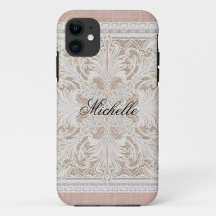Rustic Lace w Aged  Linen country legance Case-Mate iPhone Case