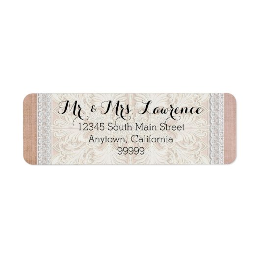 Rustic Lace w Aged Linen country legance Etiket (Voorkant)