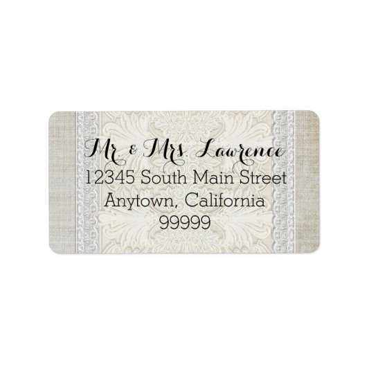 Rustic Lace w Aged  Linen country legance Etiket (Voorkant)