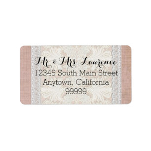 Rustic Lace w Aged  Linen country legance Etiket