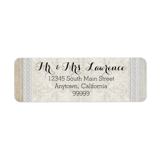 Rustic Lace w Aged  Linen country legance Etiket (Voorkant)