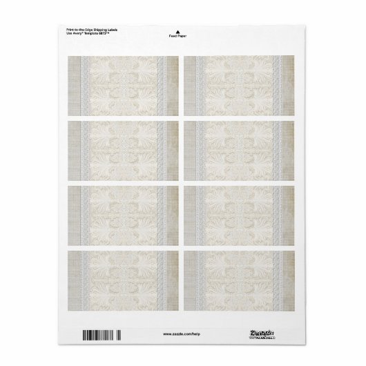 Rustic Lace w Aged  Linen country legance Etiket (Full Sheet)