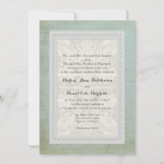 Rustic Lace w Aged  Linen country legance Kaart (Voorkant)