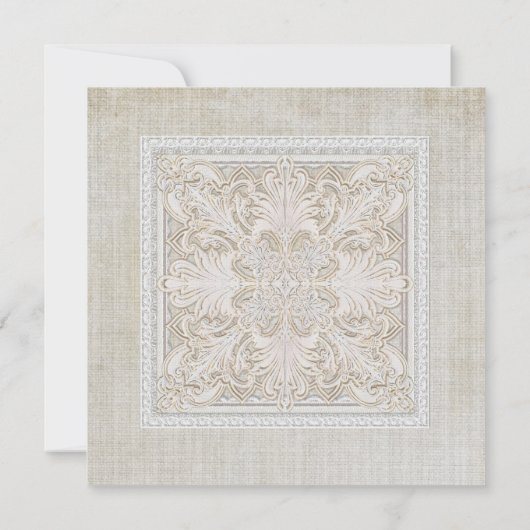 Rustic Lace w Aged  Linen country legance Kaart (Achterkant)