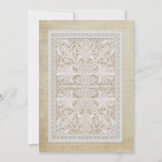 Rustic Lace w Aged Linen country legance Kaart (Achterkant)