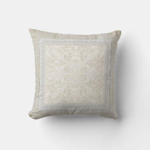 Rustic Lace w Aged Linen country legance Kussen