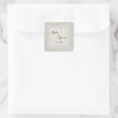 Rustic Lace w Aged Linen country legance Vierkante Sticker (Tas)