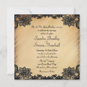 Rustic Lace Wedding Invitation Kaart (Voorkant)