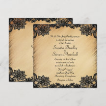 Rustic Lace Wedding Invitation