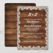 RUSTIC LACE WEDDING INVITATION KAART (Voorkant / Achterkant)