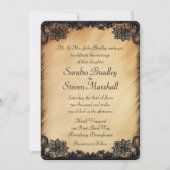Rustic Lace Wedding Invitation Kaart (Voorkant)