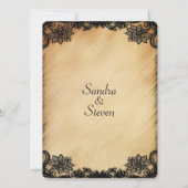 Rustic Lace Wedding Invitation Kaart (Achterkant)