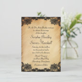 Rustic Lace Wedding Invitation Kaart (Staand voorkant)