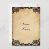 Rustic Lace Wedding Invitation Kaart (Achterkant)