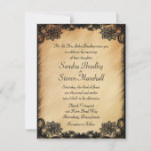 Rustic Lace Wedding Invitation Kaart (Voorkant)