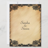 Rustic Lace Wedding Invitation Kaart (Achterkant)
