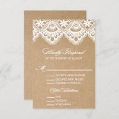 RUSTIC LACE | WEDDING RSVP ENCLOSURE CARD 2 (Voorkant / Achterkant)