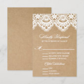 RUSTIC LACE | WEDDING RSVP ENCLOSURE CARD 2 KAARTJE (Voorkant / Achterkant)