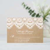 RUSTIC LACE | WEDDING RSVP ENCLOSURE CARD KAARTJE (Staand voorkant)