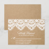 RUSTIC LACE | WEDDING RSVP ENCLOSURE CARD KAARTJE (Voorkant / Achterkant)