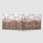 Rustic Lace Wood Baby shower bruiloft gastenboek (Volledig)