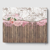 Rustic Lace Wood Baby shower bruiloft gastenboek (Achterkant)