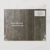 Rustic Lace Wood Save the Date Briefkaarten (Achterkant)