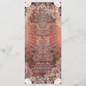 Rustic Lace Wood String Lights Wedding Programme Programmakaart (Achterkant)