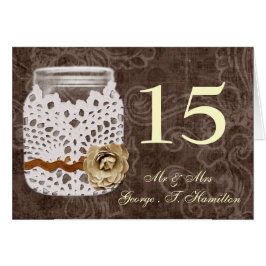 Rustic Lace Wrapped Mason Jar Wedding