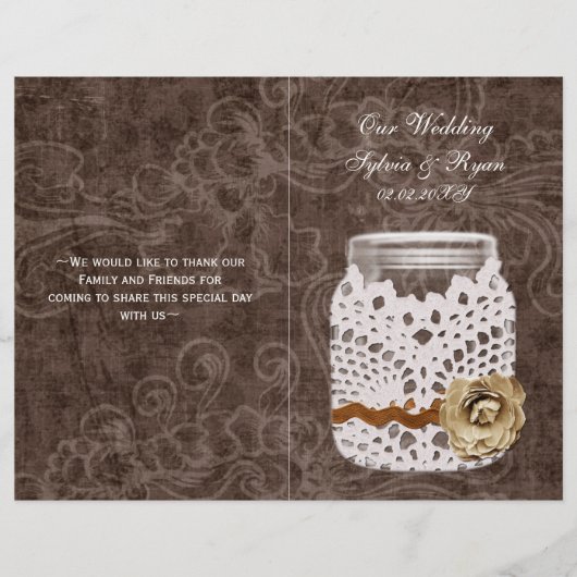 Rustic Lace Wrapped Mason Jar Wedding (Voorkant)