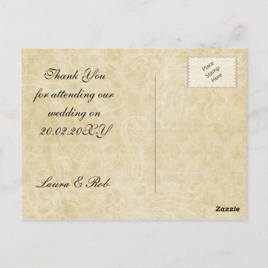 Rustic Lace Wrapped Mason Jar Wedding Briefkaart (Achterkant)