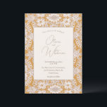 Rustic Lace Yellow Wedding Invitations Kaart<br><div class="desc">Een elegante blik van een roestachtige faux kant op een gele achtergrond met een gebroken wit/crèmekleurig lijst met een prachtig script en een eenvoudige typografie. Pas aan zoals nodig. Als u de link "Verder aanpassen" wilt aanpassen, klikt u op de link "Verdere aanpassingen aanpassen" en gebruikt u het ontwerpgereedschap om...</div>