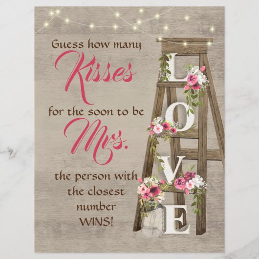 Rustic Ladder Guessing Game Party Decor (Achterkant)