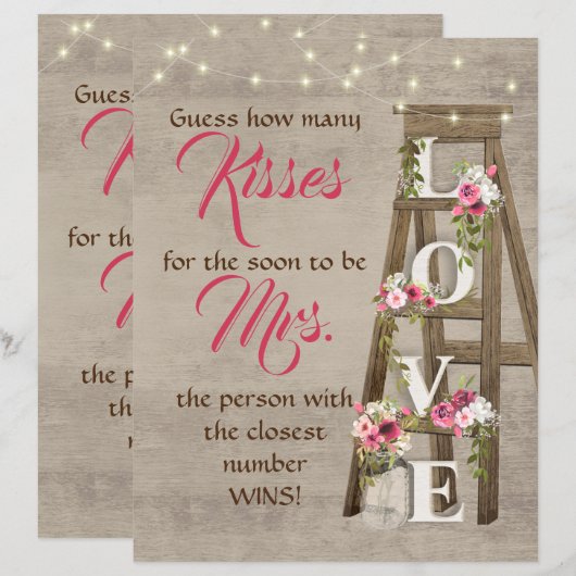 Rustic Ladder Guessing Game Party Decor (Voorkant / Achterkant)
