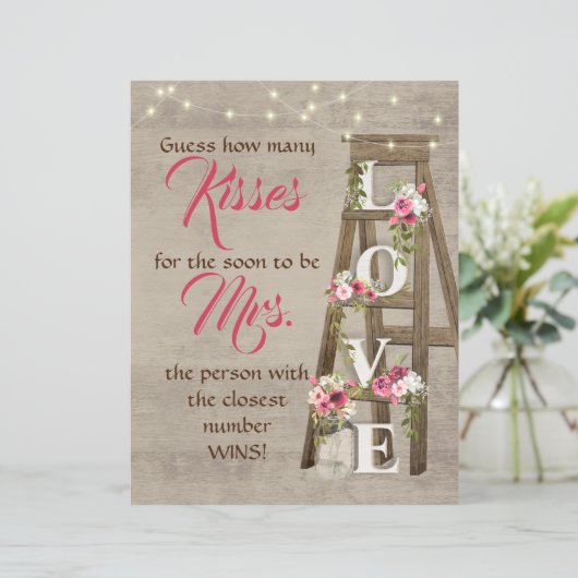 Rustic Ladder Guessing Game Party Decor (Staand voorkant)