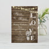 Rustic Ladder Love Wedding met details op de achte Kaart (Staand voorkant)