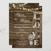 Rustic Ladder Love Wedding met details op de achte Kaart (Voorkant / Achterkant)