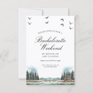 Rustic Lake & Bossen Invitation Waterverf Kaart