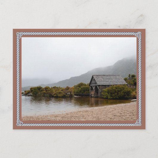 Rustic Lake Cabin Briefkaart - rustige Natuur scen (Voorkant)