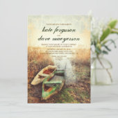 Rustic Lake Fall Huwelijksuitnodigingen Kaart (Staand voorkant)