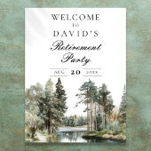 Rustic Lake Forest Retirement Party Welkomstbord Poster