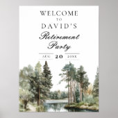 Rustic Lake Forest Retirement Party Welkomstbord Poster (Voorkant)