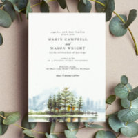 Rustic Lake Forest Waterverf Woodland Wedding