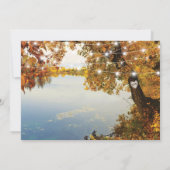 Rustic Lake Herfst Tree Wedding Kaart (Achterkant)