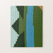 Rustic Lake Hills Green Designer Crochet Print Legpuzzel (Verticaal)