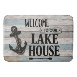 Rustic Lake House Anchor Nautical Coastal  Badmat