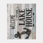 Rustic Lake House Anchor Nautical Coastal Fleece Deken (Voorkant)