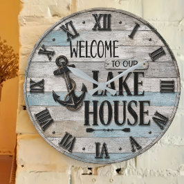 Rustic Lake House Anchor Nautical Coastal  Grote Klok